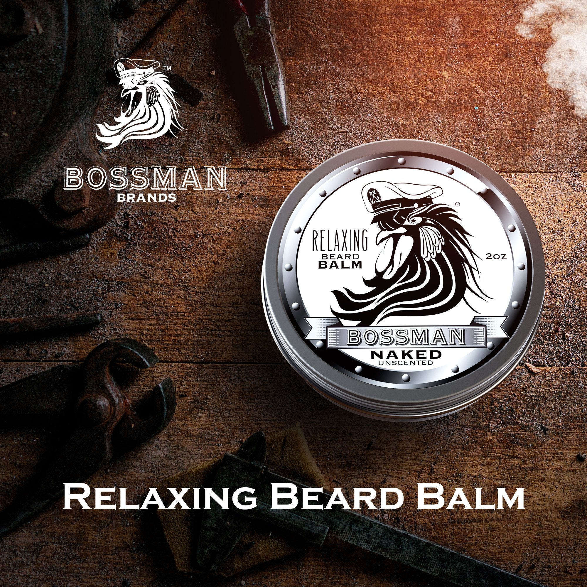 Bossman Relaxing Beard Balm - Naked Scent (3 Pack)