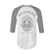 Bossman Rooster Skull Raglan Baseball 3/4 Sleeve Tee