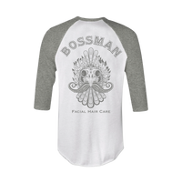 Bossman Rooster Skull Raglan Baseball 3/4 Sleeve Tee