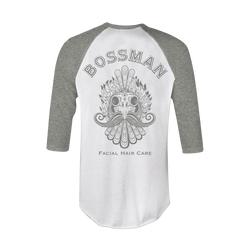 Bossman Rooster Skull Raglan Baseball 3/4 Sleeve Tee