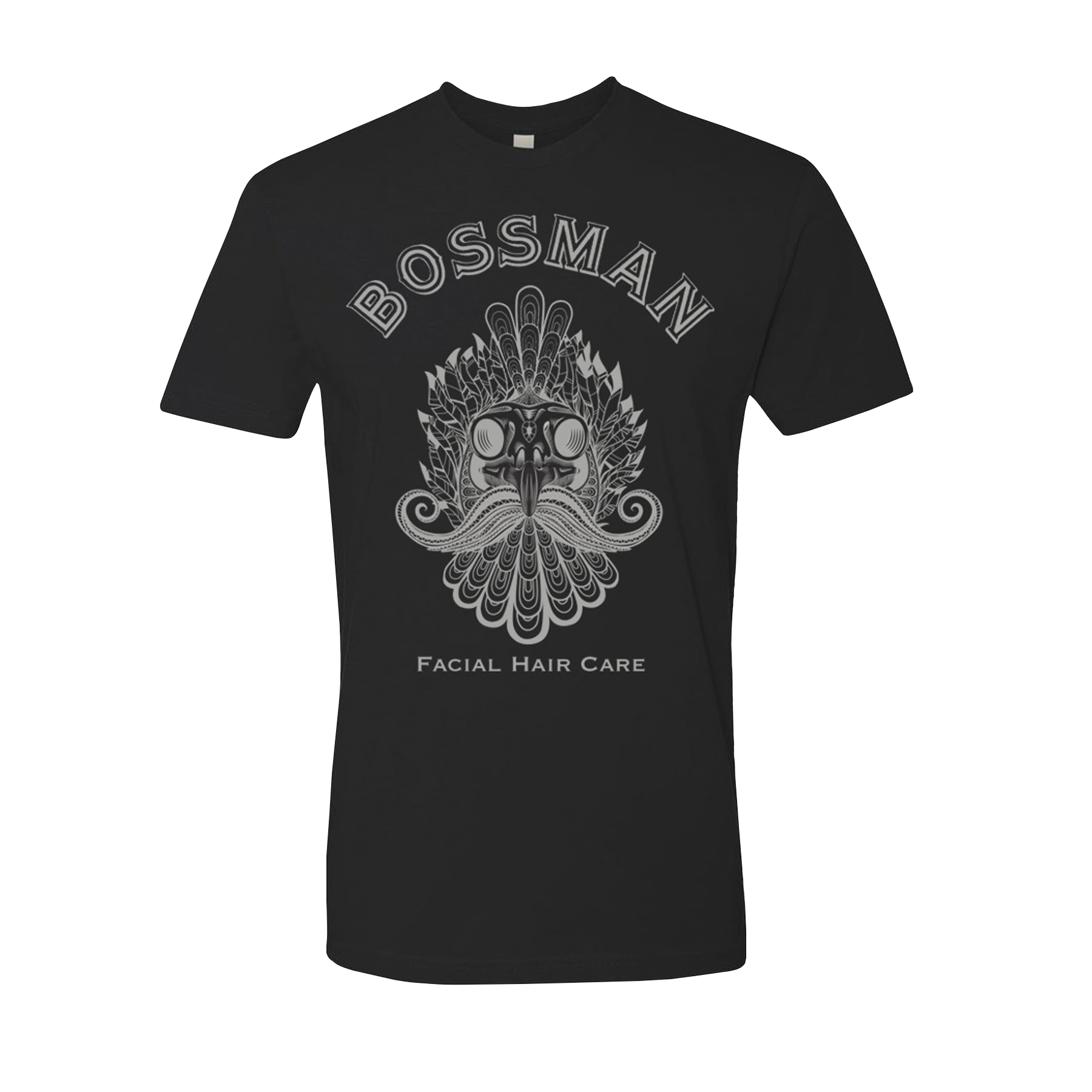 Bossman Rooster Skull Black Tee Shirt