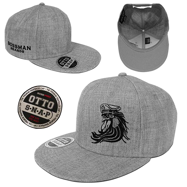 Bossman Heather Grey Snapback Hat