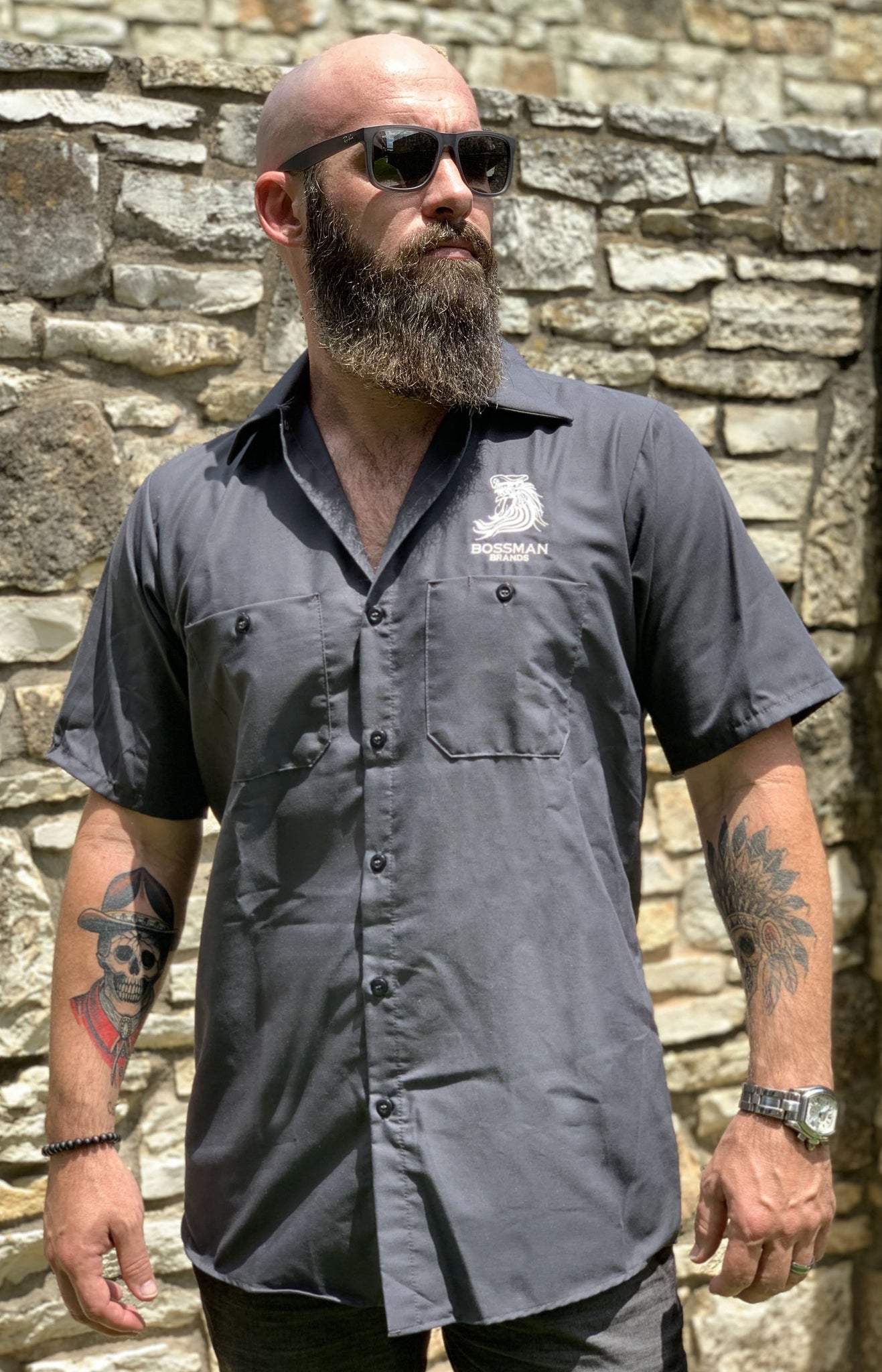 Bossman Grey Work Shirt