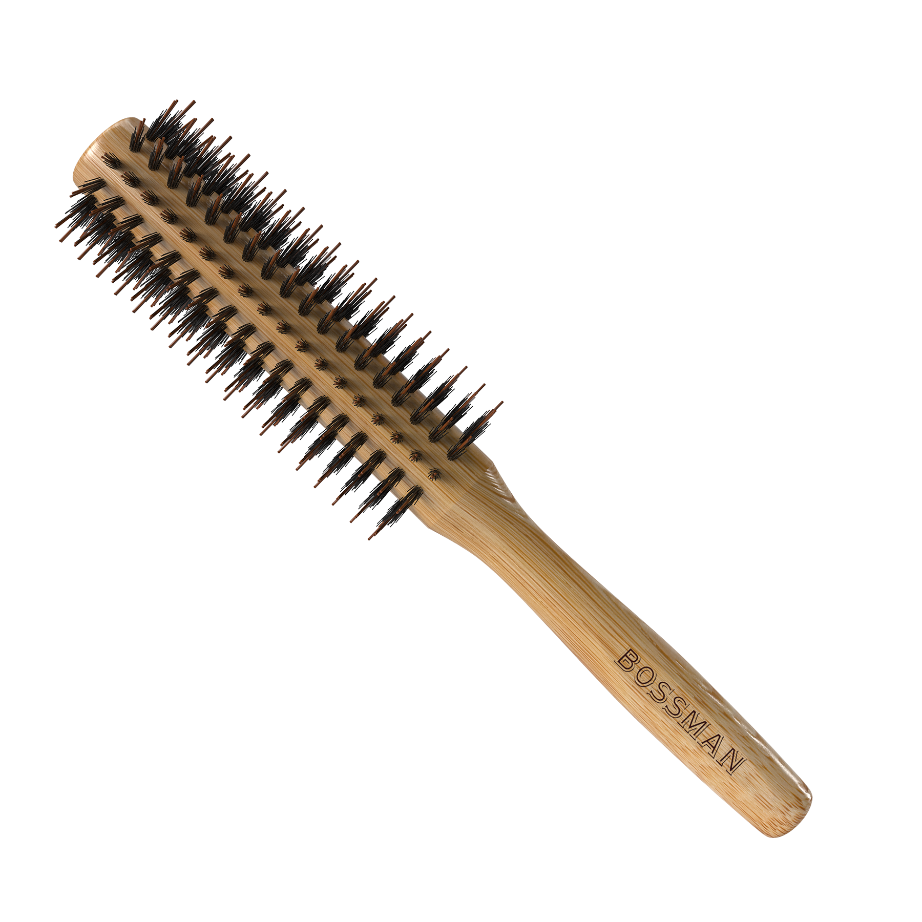 Bossman Round Boar & Nylon Bristle Brush